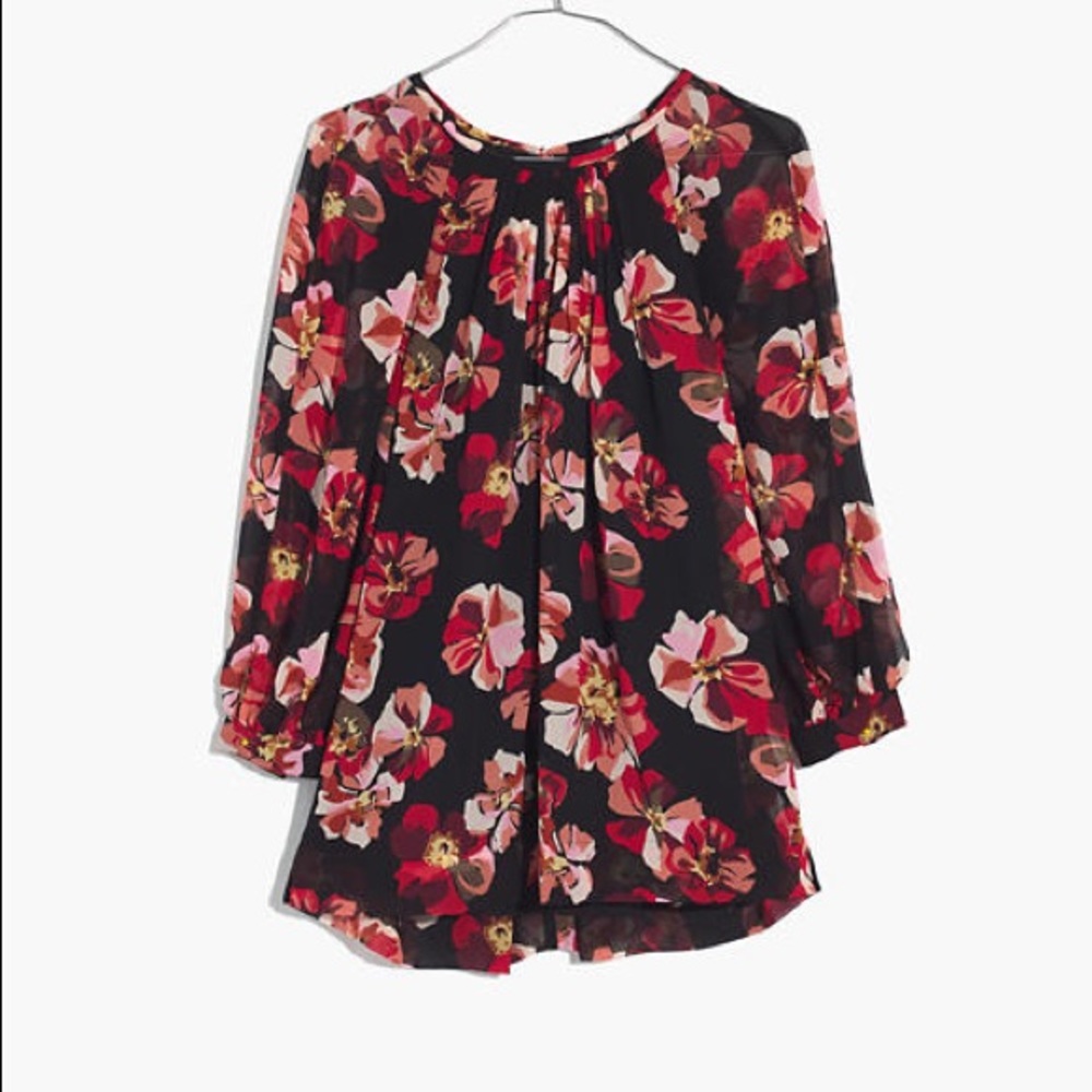 NWT!!! Madewell Tie-Back Bubble Sleeve Top